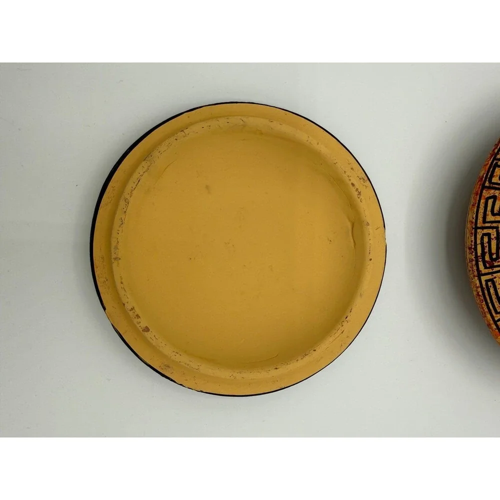 Vintage Greek Artemis ΑΡΤΕΜΙΣ Lidded Trinket Dish Bowl Greek Key